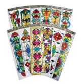 Repositionable and Reusable Stained Glass Window Clings for Decorating, Vertical (Pack of 12)