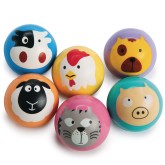 Animal Faces High Bounce Balls (Pack of 12)