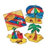 Beach Sun Catchers Craft Kit (Pack of 48)
