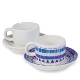 Color-Me™ Glazed Ceramic Cup and Saucer Sets (Pack of 12)