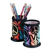 Peace Sign Velvet Art Pencil Holder Craft Kit (Pack of 12)