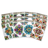 Repositionable and Reusable Stained Glass Window Clings for Decorating, Rectangle (Pack of 12)
