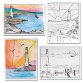 Watercolor Lighthouse Posters (Pack of 24)