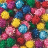 Color Splash!® Glitter Pom Pom Assortment, 1/2