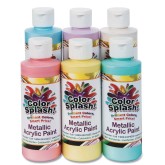 Color Splash!® Pastel Metallic Acrylic Paint Assortment, 8 oz. (Set of 6)