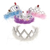 Feather Boa Princess Tiara (Pack of 12)