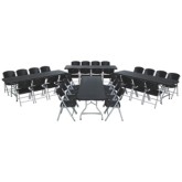 Lifetime 4 Folding Tables and 32 Chairs Value Pack, 8’ (Set of 36)