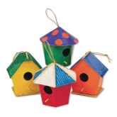 Paper Mache Mini Birdhouses (Pack of 12)