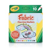 Crayola® Fabric Markers, Fine Line, 10 Colors (Pack of 10)