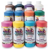 Color Splash!® Liquid Tempera Assortment, 16 oz. (Pack of 12)