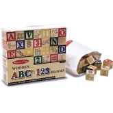 Melissa & Doug® Wooden ABC and 123 Blocks (Set of 50)