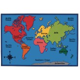 World Map Value Rug, 6' x 9'