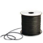 Black Waxed Cotton Cord, 1mm thick x 150 yards