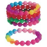 Rainbow Stretchy Silicone Bead Bracelets (Pack of 12)