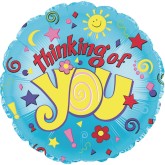 Thinking of You Mylar Balloons, 17” Round (Pack of 10)