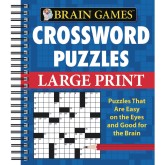 Brain Games™ Large Print Crosswords, Blue Cover