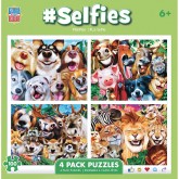 MasterPieces® Animal Selfie 4-Puzzle Multipack, 100-Piece Puzzles