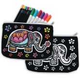Velvet Art Fabric Elephant Pouch (Pack of 12)