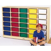 Jonti-Craft® 30-Tray Cubbie with Color Trays