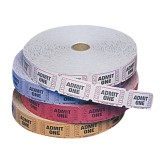 Single Roll Tickets, Admit One - Assorted Colors