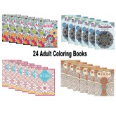 Adult Coloring Books Easy Pack (Pack of 24)