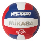 Mikasa® Premium Leather Indoor Volleyball, Red/White/Blue