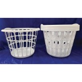 One Bushel Plastic Laundry Baskets, 14.5” Round x 12.5” H (Set of 6)