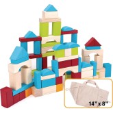 Wooden Block Set with Carrying Case 100 Piece Set