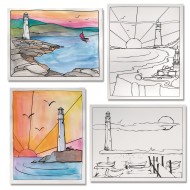 Watercolor Lighthouse Posters (Pack of 24)