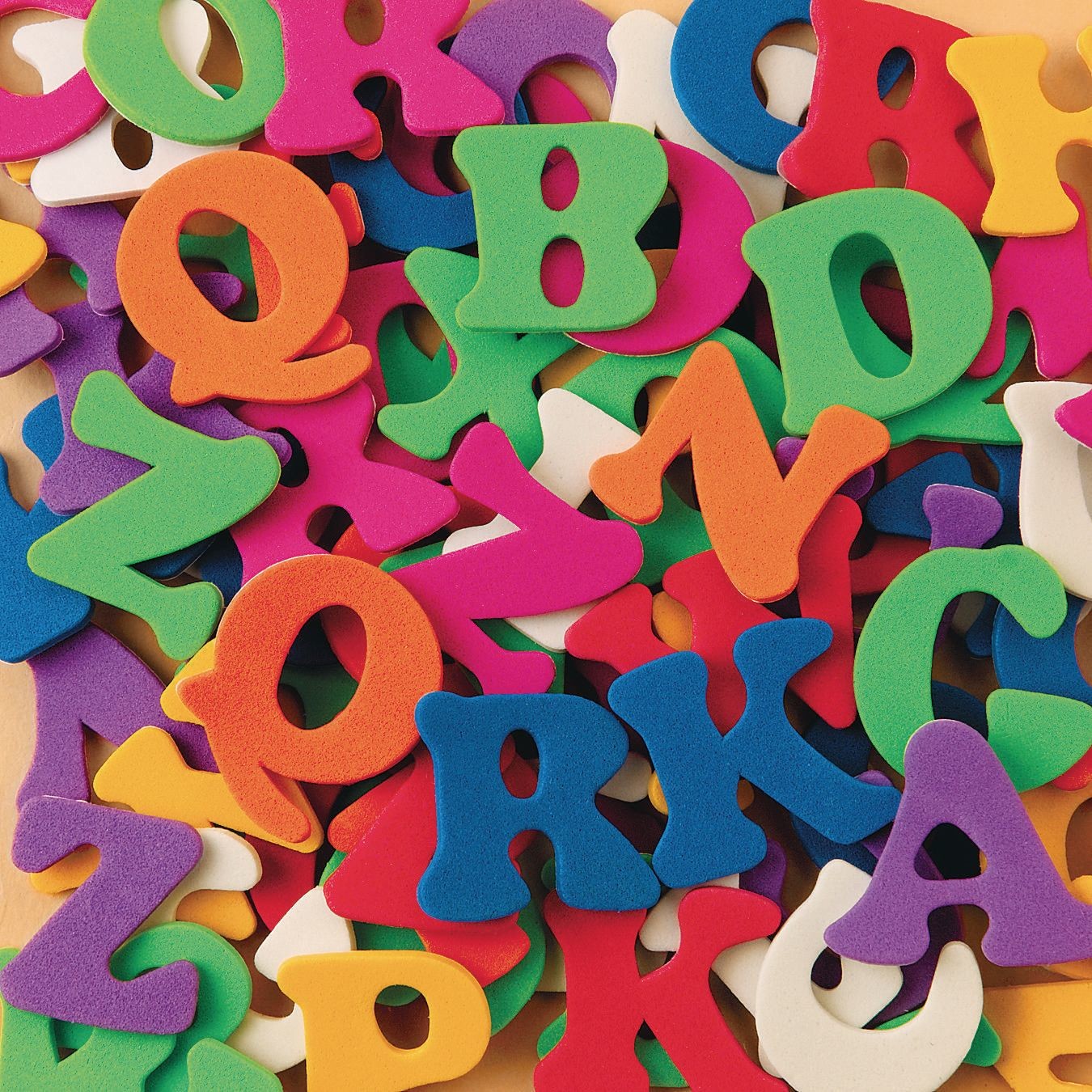 Color Splash! Foam Letter Shapes with Adhesive - ABCs, Size: One Size