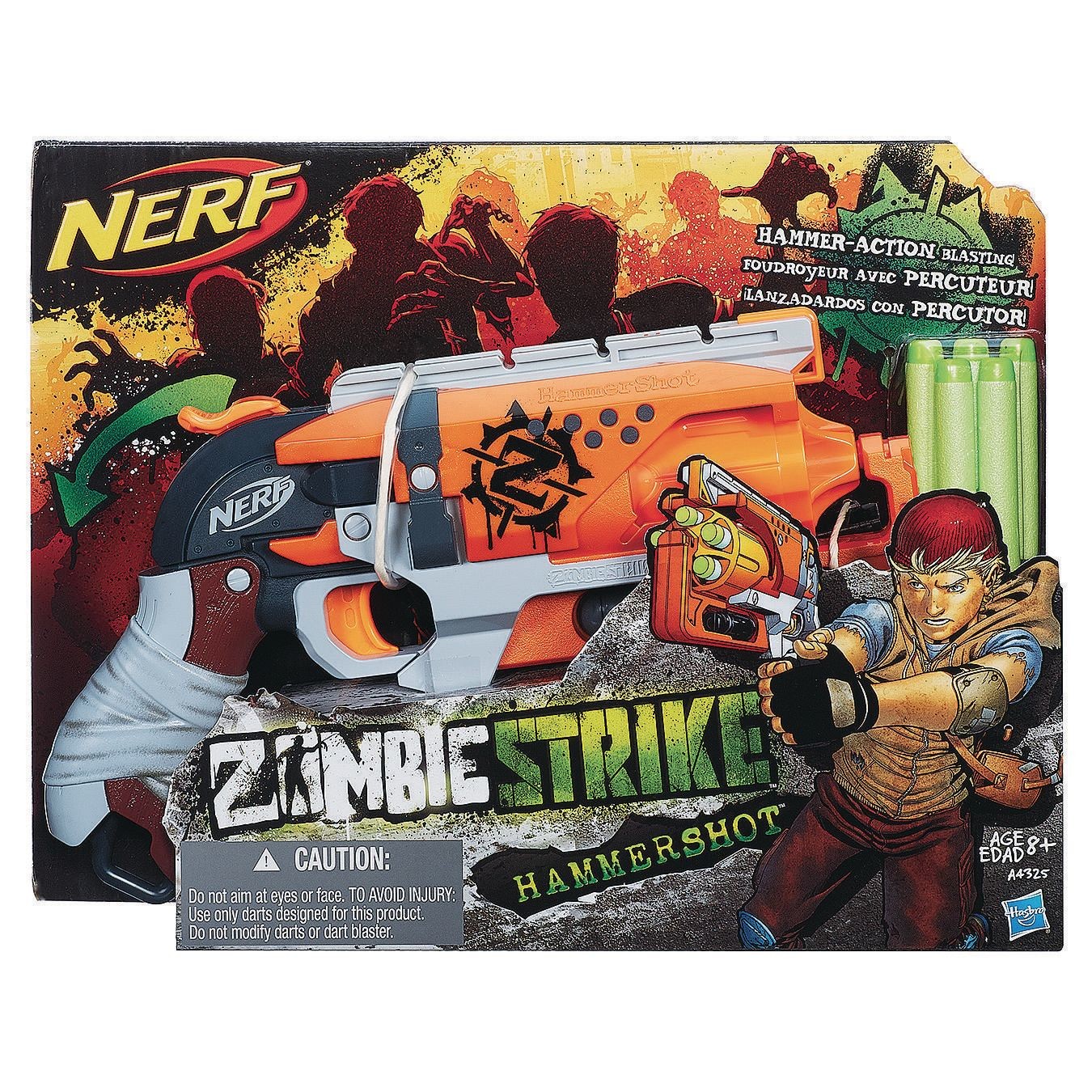 Nerf Zombie Strike Hammershot Blaster with 5 Nerf Zombie Strike Darts