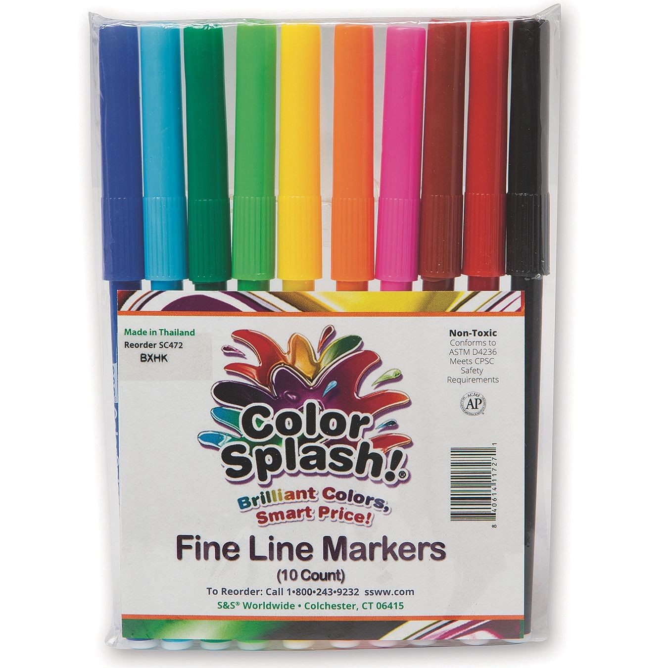 Color Splash! Permanent Markers (Pack of 12) from S&S Worldwide