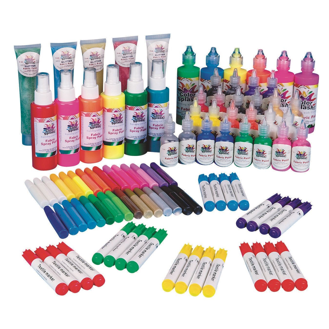 (price/pack of 6)4-oz. Color Splash! Fabric Spray Paint Assortment