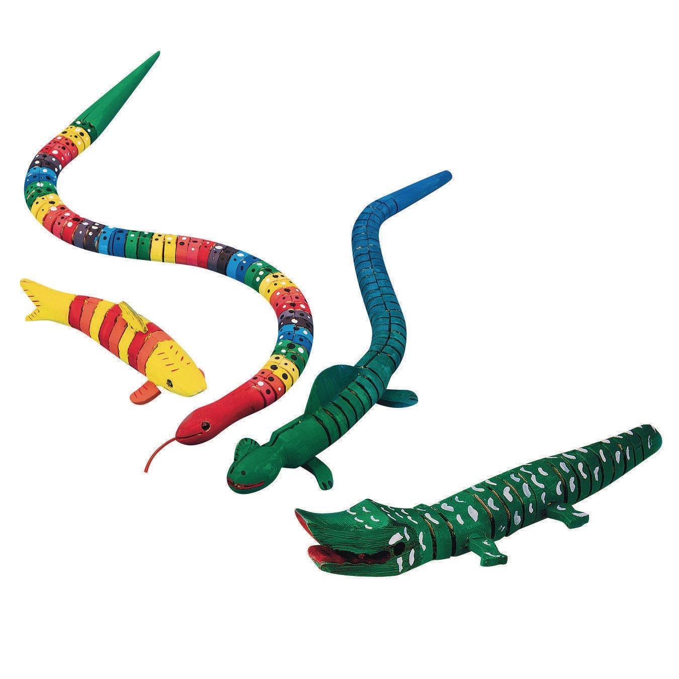 Wooden Toy Wiggle Animals for Kids to Paint and Play: Snake