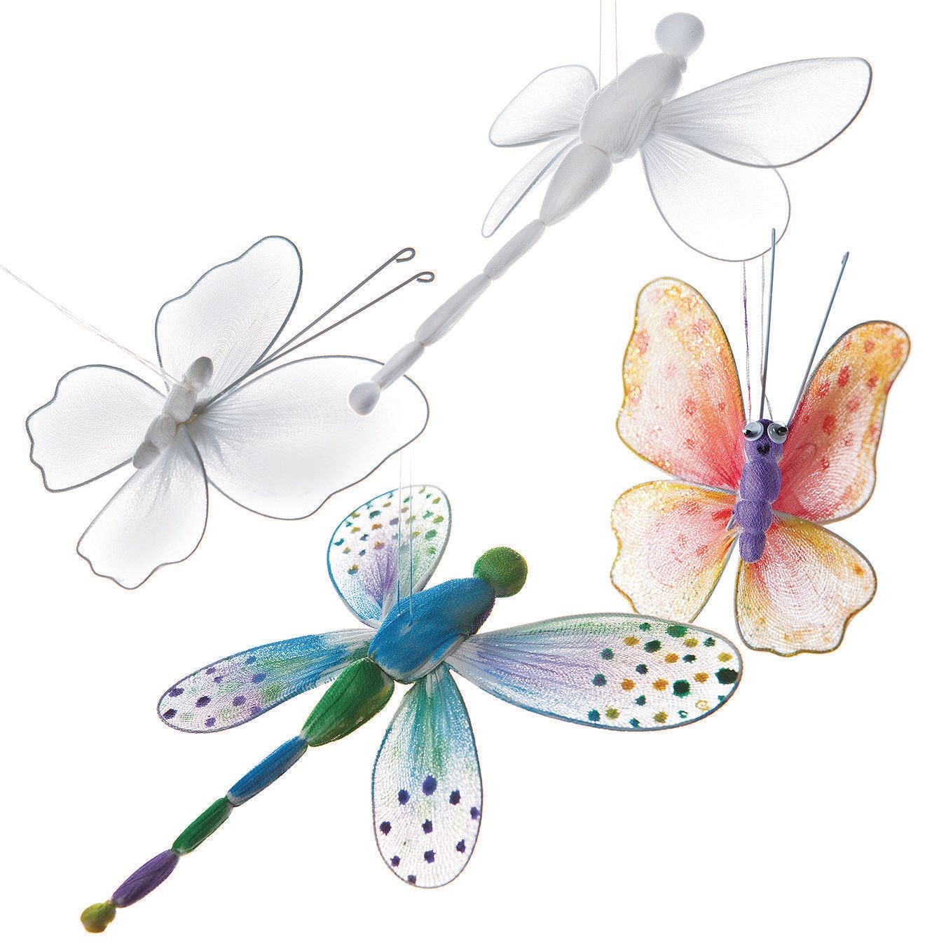 drawings of butterflies and dragonflies
