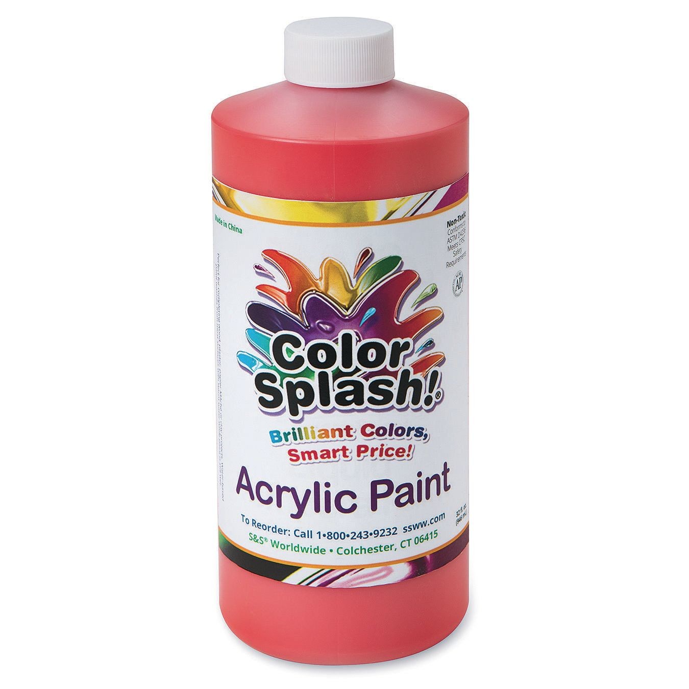 Color Splash Paint CC1904 Chromacrylic Textile Medium, 16.9 oz, White