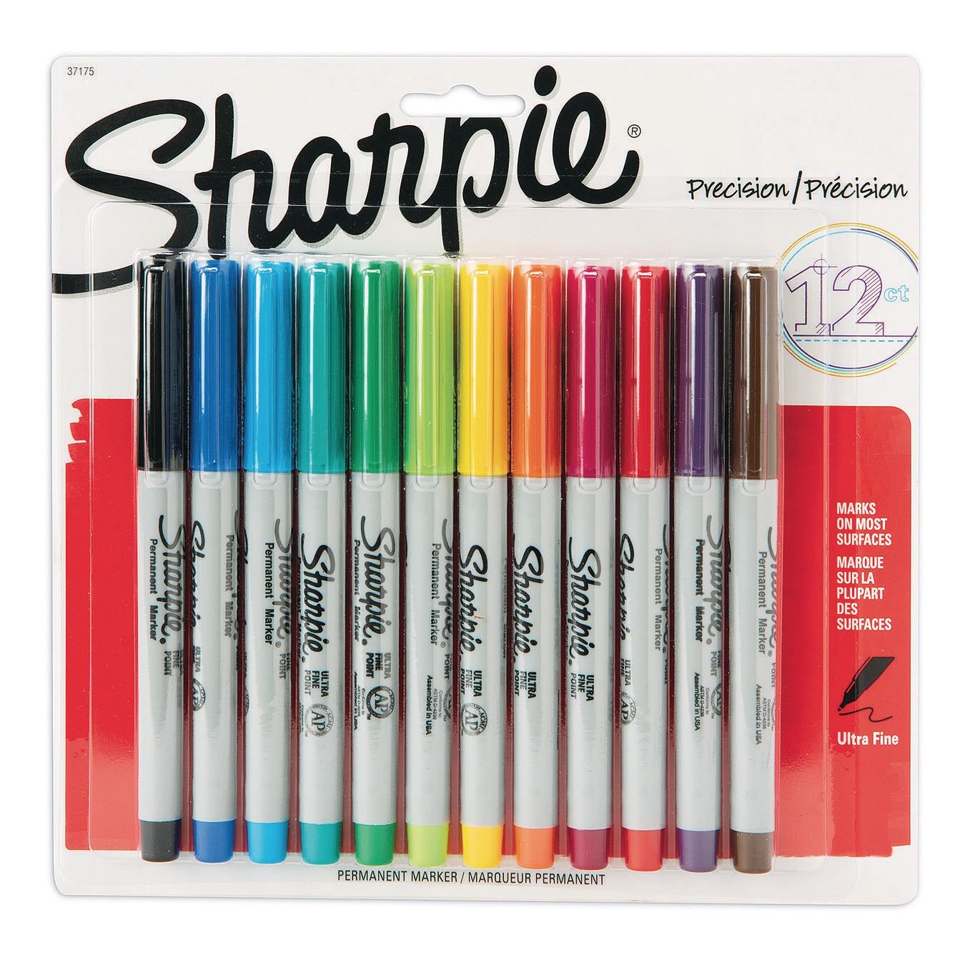 Sharpie Permanent Marker, Extra Fine Point, Black - 12 extra fine point markers
