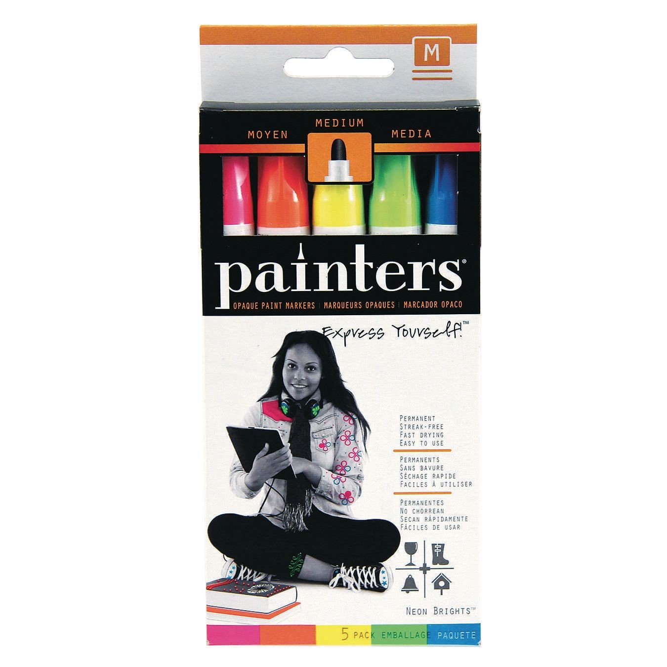 Elmer's Painters Opaque Paint Markers Fine POINT-BLACK