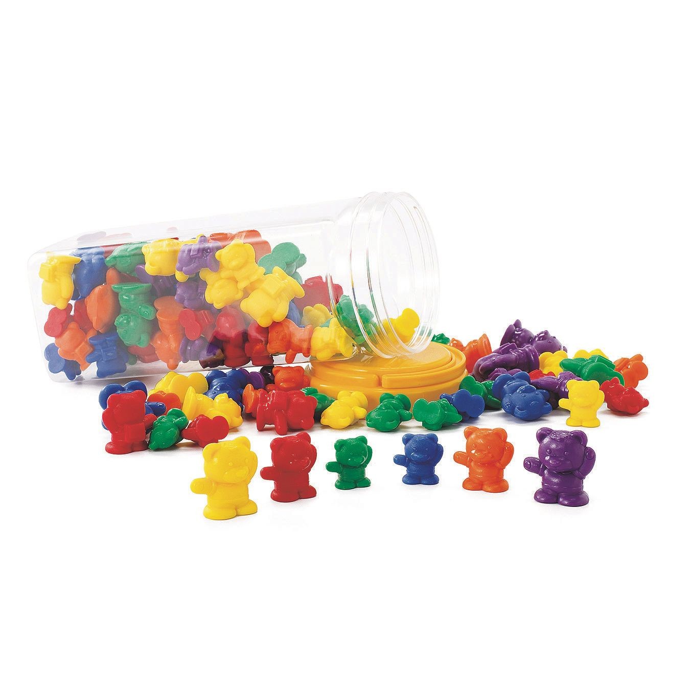 edxeducation Counting Bears with Matching Bowls - Early Math Manipulatives  - 68pc Set - 60 Bear Counters, 6 Bowls & 2 Game Spinners - Home Learning