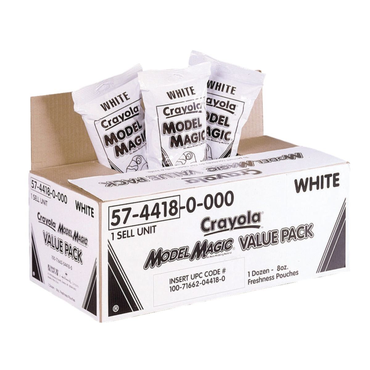 Crayola Model Magic Non-Toxic Modeling Dough Set, 3  Oz, White, Set Of 6 : Learning: Supplies