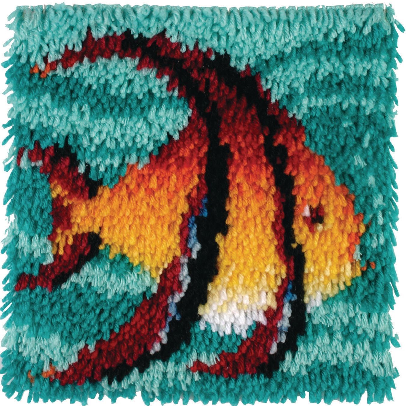 Fishing Fish Latch Hook Rug Kits with Printed Patterns for Adults and  Starter DIY Embroidery Latch Hook Rug Sofa Seat Cushion Crocheting Kits  Tapestry Door Mat Crochet Yarn Kits 52X38CM : 