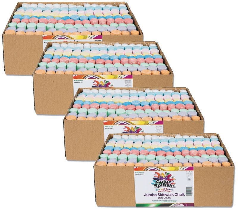 Color Splash! Giant Box of Sidewalk Chalk (Pack of 504) from S&S Worldwide