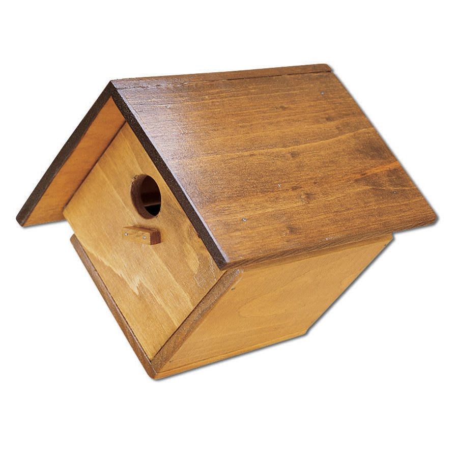 6inx5-3/4inx5-1/4in Unfinished brown S&S Worldwide Wooden Birdhouse Unassembled