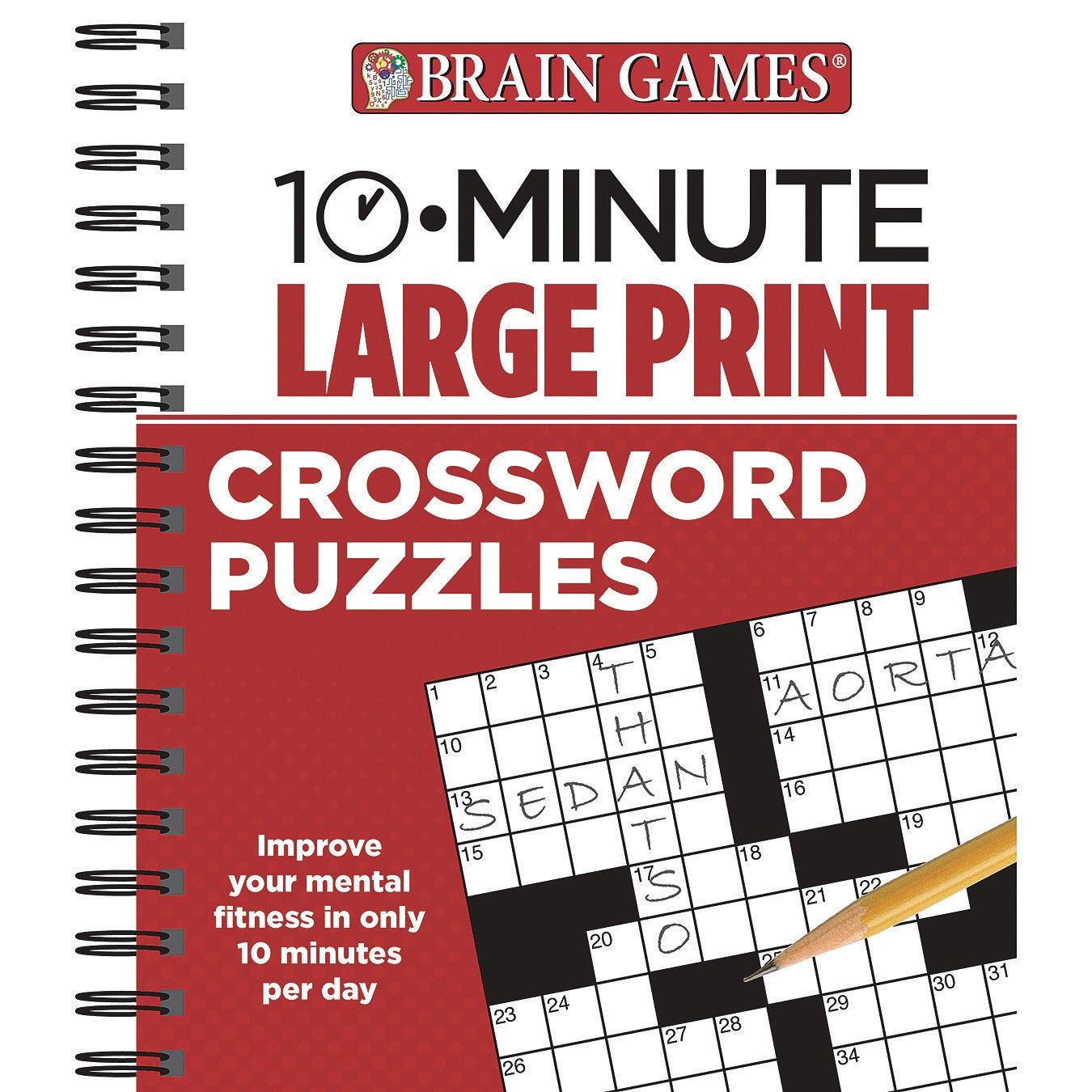 10 minute large print crossword puzzles book | puzzle books at su0026s