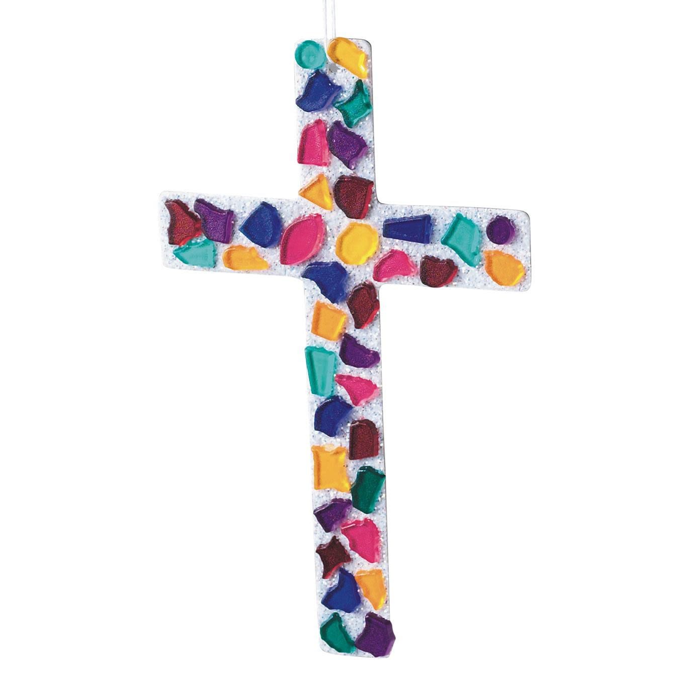Buy Sparkling Tile Cross Craft Kit (Pack of 24) at S&S Worldwide