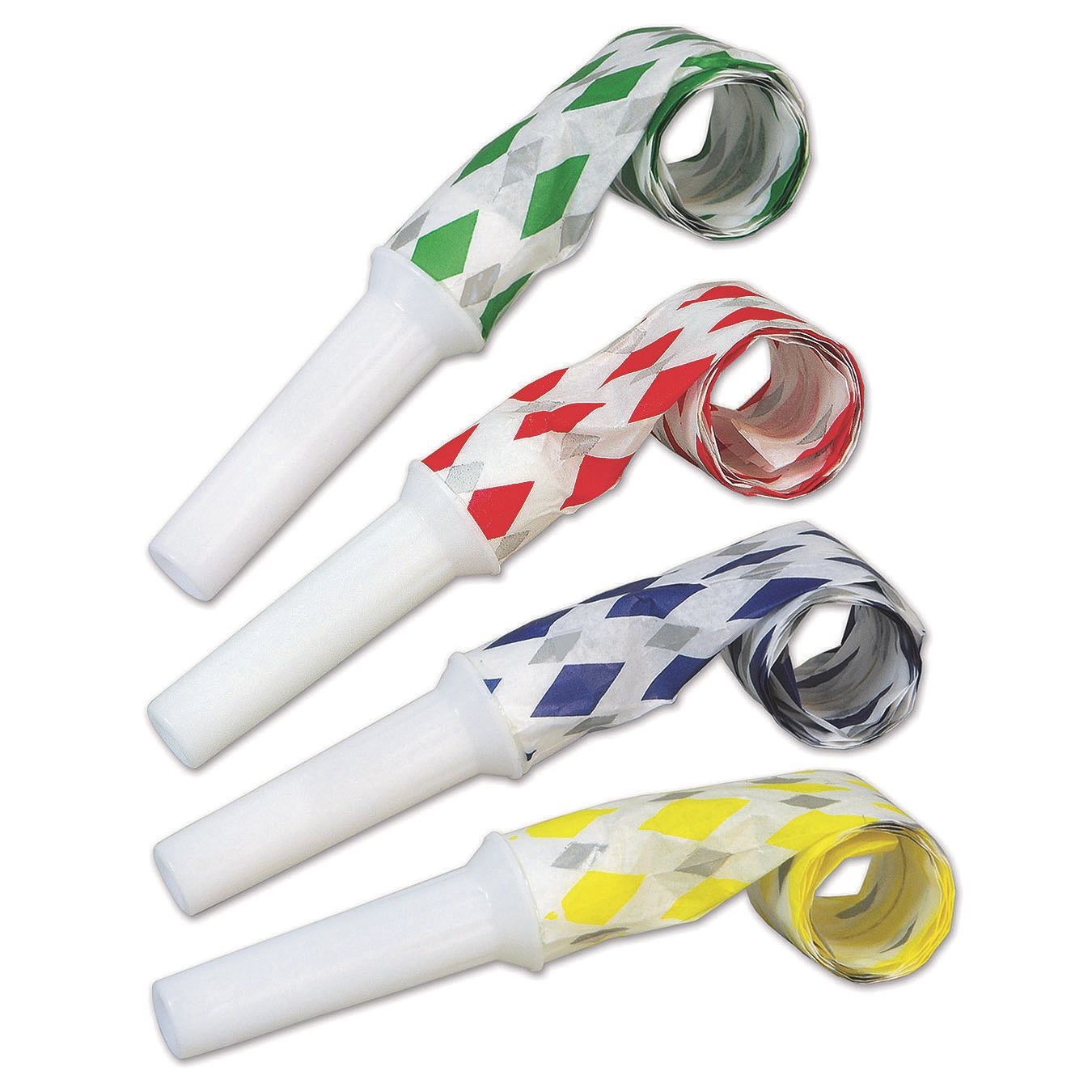 thumbnail interactive-video image 1 of 48 Blowout Noisemakers – Assorted Bright Colors – Party Favors, Carnival, Pinata, New Year's Eve (RI Brand) 1 of 2