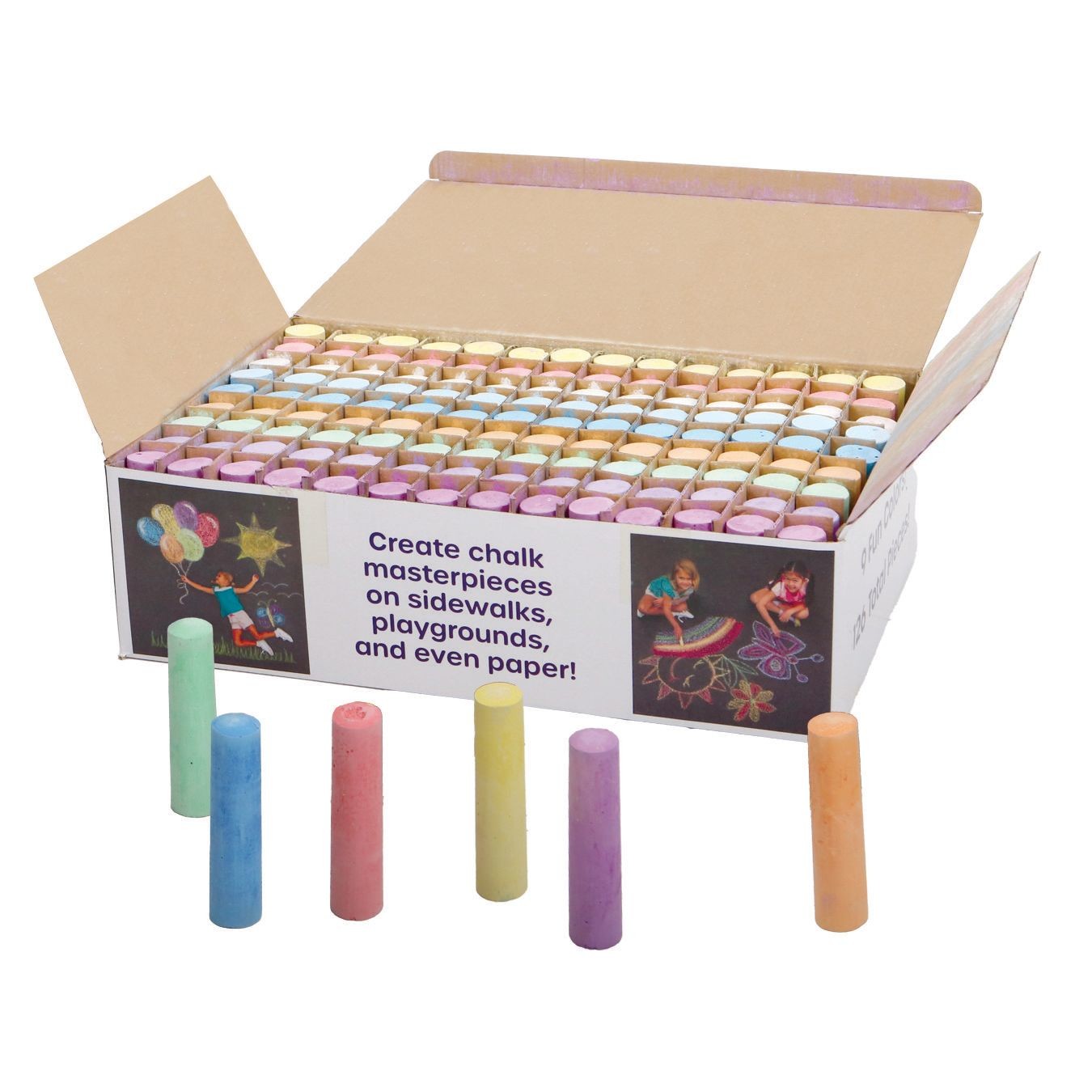 Color Splash!® Giant Box of Sidewalk Chalk (Box of 126) | Outdoor