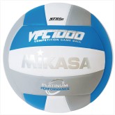 Mikasa® Premium Leather Indoor Volleyball, Blue/Silver/White