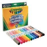 Crayola® Washable Markers, Conical Tips (Box of 12)