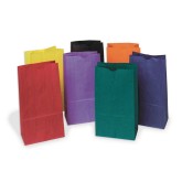 Colored Kraft Bags, Brights (Pack of 28)